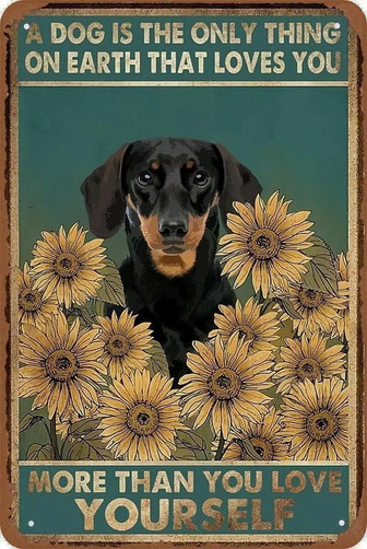Classic Tin Sign German Shepherd Sunflower Wall Art Nostalgic Tin Sign Gift For Dog Lovers Vintage Tin Wall Metal Sign Siding Bar Family Poster - Thegiftio UK