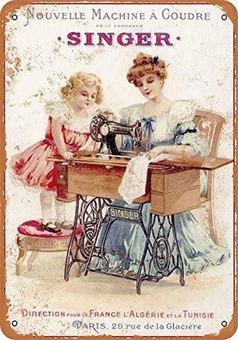 Metal Sign - 1889 French Singer Sewing Machines - Vintage Look - Thegiftio