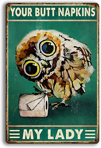 Metal Signs Vintage Owl - Funny Owl Tin Signs- Vintage Wall Decor Art Poster For Club Bar Home Garage Restaurant Cafe - Thegiftio UK