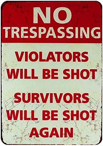 No Trespassing Warnings Signs Retro Metal Tin Vintage Signs For Home Garage Garden Bars - Thegiftio UK