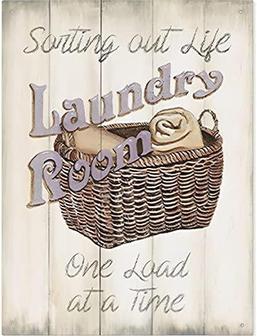Retro Metal Wall Door Sign Plaque Kitchen Picture Utility Room Funny Laundry Starting Out Life Laundry Room One Load At A Time Metal Tin Signs Wall Decor - Thegiftio UK