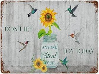Vintage Metal Sign Country Sunflower This Is Us Hummingbird Retro Poster Iron Painting Rustic Wall Decor Plaque Inspirational Aluminum Wall Art For Garden Cafes Kitchen Dining Room - Thegiftio