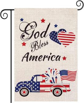 4th Of July Garden Flag, God Bless American Patriotic Memorial Day Garden Flag Double Sided, Independence Day American Yard Flag Outdoor Home Patriotic Decorations Gifts - Thegiftio UK