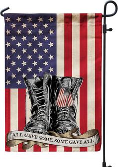 4th Of July Independence Day Decorations God Bless America Us Veteran American Soldier Fallen Hero Patriotic Military Burlap Garden Flag - Thegiftio UK