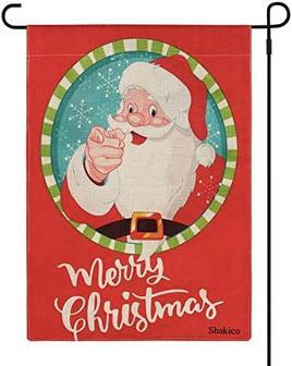 Christmas Garden Flag, 12x 18 Inches Merry Christmas Santa Claus Garden Flag, Vertical Double Sided Winter Holiday Garden Yard Flags - Thegiftio UK