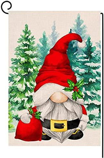 Christmas Tree Gnome Small Garden Flag 12x18 Inch Vertical Double Sided Watercolor Winter Holiday Outdoor Decorations Yard Flag - Thegiftio UK