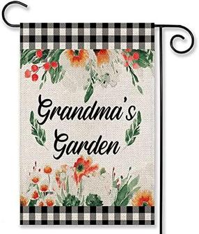 Grandma Floral Garden Flag Welcome 12×18 Inch Small Vertical Double Sided Grandma's Garden Outside Décor For Yard - Thegiftio UK