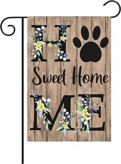 Home Sweet Home Summer Spring Garden Flag 12 X 18 Inch Lawn Flag Double Sided Printed With Dog Paw Print Pattern Outdoor Yard Welcome Flag Farmhouse Seasonal Decoration - Thegiftio UK