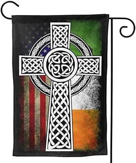 Irish And American Flag Garden Flag Outdoor Indoor American Banner Flag House Garden Decor - Thegiftio UK