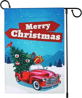 Merry Christmas Garden Flags For Outside Yard Flags 12 X 18 Double Sided - Holiday Christmas Yard Flags Decorative Outdoor Holiday Winter House Garden Flags Mailbox Christmas Decorations Outside - Thegiftio UK