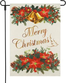 Merry Christmas Tree Garden Flag 12 X 18 Inch Home Yard Xmas Happy New Year Winter Decorative - Thegiftio UK