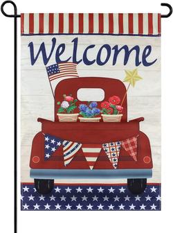 Welcome Garden Flags For Outside 12×18 Inch,4th Of July Patriotic Garden Flag Spring Garden Flag, Yard Flag Double Sided - Thegiftio UK