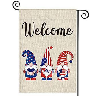 Welcome Gnomes Garden Flag 4th Of July Patriotic Memorial Day Yard Flag Seasonal Independence Day House Flag Double-sided Holiday Decorative Flag For Indoor Outdoor Holiday Decoration - Thegiftio UK