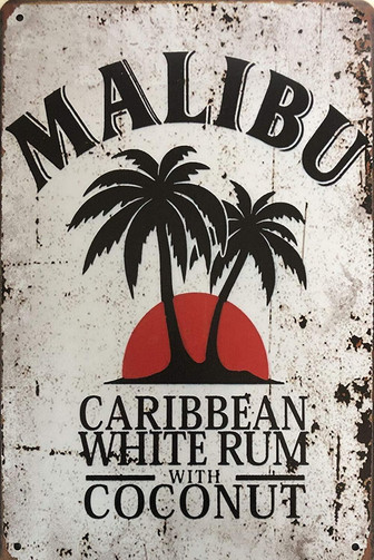 Metal Sign Malibu Rum Tin Sign Vintage Bar Man Cave Garage Kitchen Home Wall Decoration Art Sign - Thegiftio UK