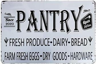 Pantry Open 24 Hours Vintage Metal Sign Farmhouse Kitchen Decor Restaurant Wall Decor - Thegiftio