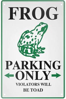 Retro Tin Sign Frog Parking Only Metal Sign Wall Art Plaque Poster For Home Bar Pub - Thegiftio UK