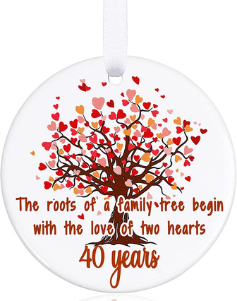 40th Wedding Anniversary Ornament, 40th Wedding Anniversary Presents 40th Anniversary Wedding Decoration 40th Wedding Anniversary keepsake Wedding Christmas Ornament - Anniversary Wedding Gift - Thegiftio UK