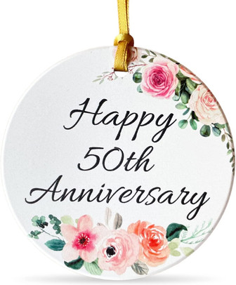 50th Wedding Ornament, 50th Anniversary Wedding Gifts For Parents, Couple - Thegiftio