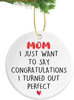 Funny Mother's Day Decorations Happy Mother's Day Double-sided Printing Christmas Ornament Funny Birthday Gift For Mom Grandma Grandmother Mothers