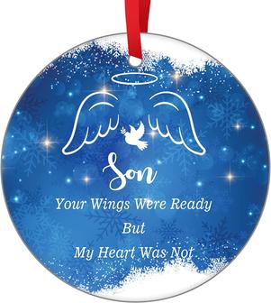 Angel Memorial Ornaments Son Your Wings Were Ready Christmas Ornament Christmas Ornaments 2022 Son In Heaven Ornament Xmas Tree Decoration Memory Gift For Loss Of Loved One - Thegiftio