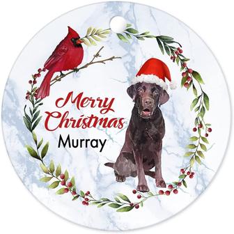 Custom Name Merry Christmas Dog 2022 Christmas Ornament 2022 Memorial Loss Of Dog Double-sided Round Ceramic Christmas Decorations Keepsake Gift - Thegiftio UK