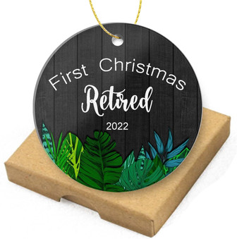 First Christmas Retired 2022 Retirement Gifts Ceramic Christmas Ornament 2022 Happy Retirement Appreciation Gift For Mom, Coworkers, Boss, Friends, Nurse, Teacher - Thegiftio