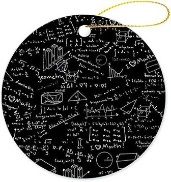 Math Lessons Ceramic Ornament 3'' Mathematics Ornament For Tree Decor, Math Teacher Ceramic Round Ornament Christmas Tree Decorations Gifts, Gifts For Maths Lovers Family Teenager Keepsake Decor Gifts - Thegiftio
