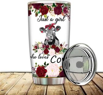 Crazy Cow Vacuum Tumbler Cup Just A Girl Who Loves Cow Insulated Coffee Mug, To Sister, Mom Thermos,cow Bottle For Travel, Work, Fitness Cold Warm Beverage 20oz - Thegiftio UK
