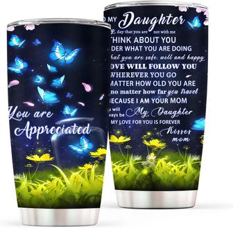 Daughter Gift Tumbler From Mom, Cup To My Daughter From Mother, Daughter Birthday Gifts, Engraved Travel Mug For Daughter, Graduation Gifts Idea Christmas Valentine's Day Coffee Tumbler 20oz - Thegiftio UK