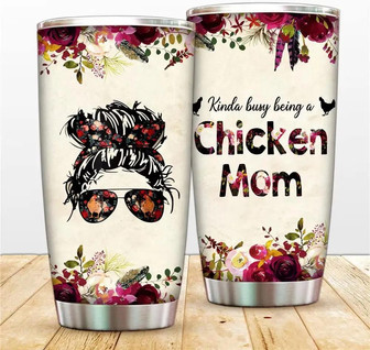 Farm Rooster Tumbler Mug Kinda Busy Being A Chicken Mom Cup Vacuum Insulated Travel Mug, 20oz Stainless Steel Coffee Tumbler Double Wall Thermos For Ice Drinks Hot Beverage - Thegiftio UK