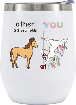 Funny Unicorn Wine Tumbler For Women 30th Birthday Gifts Novelty Gift For Best Friend/friends/wife/mom/sister/her 12oz Vacuum Insulated Tumbler - Thegiftio UK