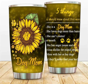 She's Dog Mom Tumbler Sunflower Stainless Steel Tumbler Cups My Sunshine Vacuum Insulated Tumblers Mug Double Wall Travel Coffee Cup For Home Sports Office - Thegiftio