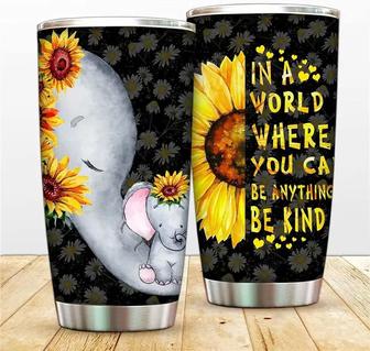 Sunflower Elephant Baby Stainless Steel Tumblers, Elephant 20 Oz Travel Mug, Double Vacuum Insulated Wall Water Coffee Cup, Gifts For Daughter Granddaughter Child - Thegiftio UK
