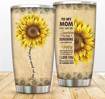 To My Mom Sunflower Tumbler Stainless Steel Travel Cup, You Are My Sunshine Double Walled Insulated Coffee Mug 20oz - Thegiftio UK