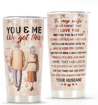 Tumblers To My Wife - Stainless Steel Double Wall Insulated 20 Oz. Tumbler Perfect Christmas Valentines Birthdays Gifts For Wife From Husband - Thegiftio