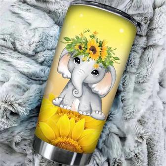 You Are My Sunshine Tumbler Mugs Elephant 20 Oz Stainless Steel Vacuum Insulated Tumbler, In A World Be A Sunflower Travel Coffee Cup - Thegiftio UK