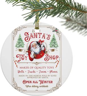 Christmas Ornament, Xmas Hanging Decorations- Santa's Toy Shop Christmas Tree Ornament Gift For Housewarming, Party, New Year And Holiday - Thegiftio