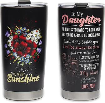 To My Daughter Tumbler Cup You Are My Sunshine Coffee Tea Tumbler Custom Name Tumbler Gift For Valentine's Day Graduation From Mom - Thegiftio UK