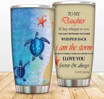 I Am The Storm 20oz Stainless Steel Tumbler Cup Sea Turtle Vacuum Water Bottle, To Daughter Coffee Mug For Hot And Cold Beverages - Thegiftio UK