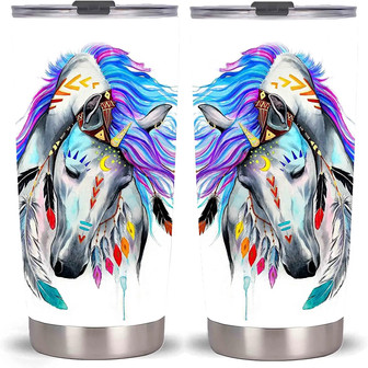 20oz Colorful Horse Tumbler-stainless Steel Travel Mug One Tumbler Cup - Thegiftio UK