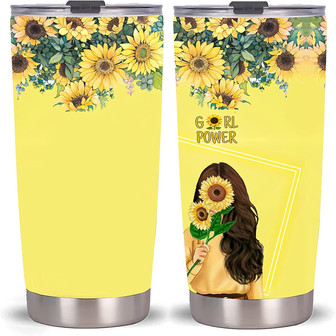 20oz Sunflower Tumbler Cup, Insulated Tumbler, Stainless Steel Double Vacuum Coffee Tumbler Cup, Tumbler Travel Mug - Thegiftio UK