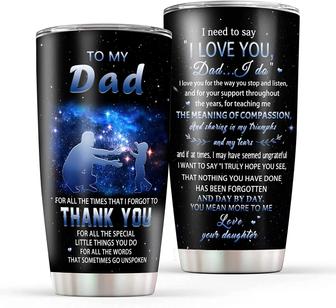 Dad Gift Tumbler Cup From Daughter, Fathers Day Birthday Gifts For Dad Blue Double Wall Vacuum Insulated Stainless Steel Travel Tumbler, 20oz - Thegiftio UK