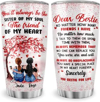 Dear Bestie No Matter How Many Friends Tumbler, Customized Name Tumbler Gifts For Bff, Long Distance Friendship, Best Friend Tumbler, Friendship Tumbler, Bestie Stainless Steel Tumbler Mug 20oz - Thegiftio UK