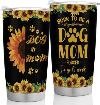 Dog Mom Gifts For Women, Sunflower Tumbler 20 Oz Stainless Steel Travel Cup, Double Wall Insulated Coffee Mugs With Splash-proof Lid - Thegiftio UK