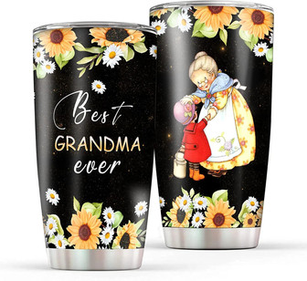 Grandma Gifts Tumbler Cup Best Grandma Ever Coffee Mug Birthday Gifts 20 Oz Double Wall Vacuum Insulated Stainless Steel Travel Tumbler Mug - Thegiftio UK