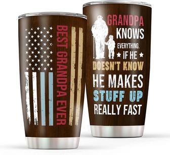 Grandpa Gifts Tumbler Cup With Lid And Straw Best Grandpa Birthday Gifts Coffee Mug 20 Oz Double Wall Vacuum Insulated Stainless Steel Travel Tumbler Mug - Thegiftio UK