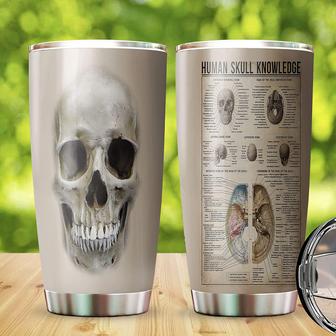 Humans Skull Knowledge Tumbler, Spooky Season Tumbler, Scary Skull Tumbler, Day Of Dead Gifts, Grim Reaper Tumbler, Death Fans Tumbler, Halloween Party Tumbler 20oz - Thegiftio UK