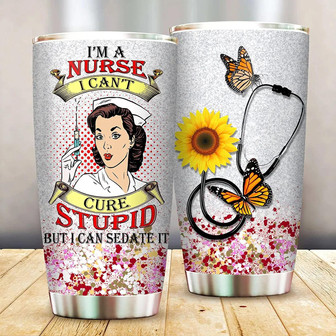 Im A Nurse Tumbler 20oz, Personalized Nurse Tumbler, Personalized Stainless Steel Tumbler 2022, Personalized Tumbler For Dad Nurse, Personalized Tumbler For Men Nurse - Thegiftio UK