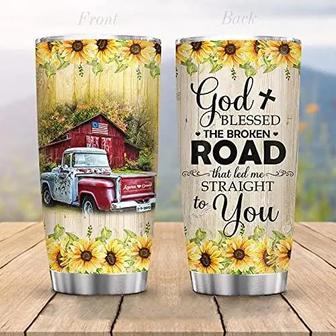 Let Me Straight To You Truck Tumbler For Farmer Farmer Tumbler Gifts Funny Tumbler Gifts For Dad Mom Family Coworkers Office Tumbler For Birthday Xmas 20 Oz Sports Bottle Steel Tumbler - Thegiftio UK