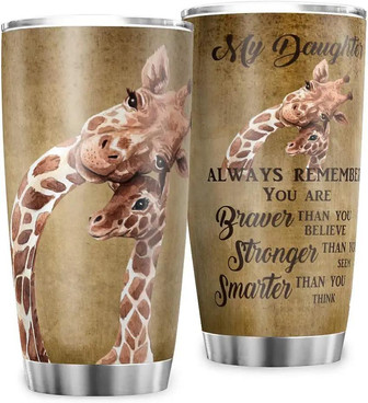 My Daughter Giraffe Mom Tumbler Stainless Steel 20oz Tumbler Cup Mother's Day Vacuum Insulated Tumbler Funny Coffee Mug For Mom Grandma Wife - Thegiftio
